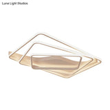 Led Bedroom Ceiling Lamp With Acrylic Shade: Warm/White Light White/Brown Design