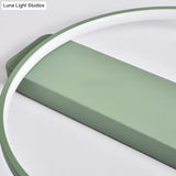 Led Bedroom Ceiling Light - Kid’s Modern Semi Flush With Acrylic Ring