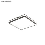 Led Bedroom Ceiling Light - Simple Black/Gold Flush Mount Square Acrylic Shade Warm/White