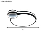 Led Bedroom Flushmount Lighting | 19’ Or 23’ Black & White Round/Square Shape Acrylic Shaded