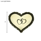 Led Bedroom Wall Sconce With Heart-Shaped Crystal Shade In Warm/White Light - Simple & Chic Lighting