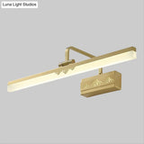 Led Brass Swing Arm Wall Sconce - Modern Metal Tube Vanity Light Fixture