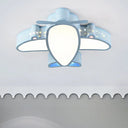 Led Cartoon Ceiling Lamp For Boys Bedroom - Acrylic And Metal Plane Flush Mount Light With