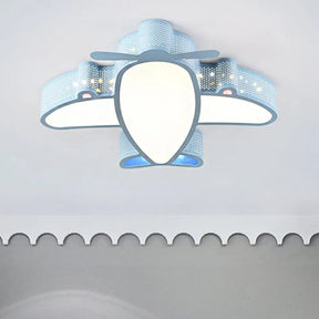 Led Cartoon Ceiling Lamp For Boys Bedroom - Acrylic And Metal Plane Flush Mount Light With