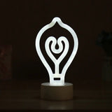 Led Cartoon Table Lamp With Battery Operation And Plastic Shade - White Bulb Shape