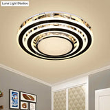 Led Ceiling Fixture - Sleek Black Circle Flush Mount Light With Acrylic Shade