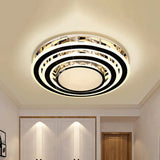 Led Ceiling Fixture - Sleek Black Circle Flush Mount Light With Acrylic Shade