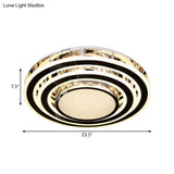 Led Ceiling Fixture - Sleek Black Circle Flush Mount Light With Acrylic Shade