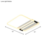 Led Ceiling Flush Light In White With Acrylic Shade - Rectangle/Round/Square Warm/White