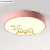 Led Ceiling Lamp Cartoon Kids Boy Girls Room Round Multicolor 18W Surface Mounted Lighting Fixtures