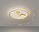 Led Ceiling Lamp Glass Living Room Dining Bedroom Modern Simple Black / Circular Tri-Color Light