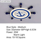 Led Ceiling Light For Study Room Bedroom Blue Color / M 68X65Cm 35W Brightness Dimmable Kids