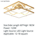 Led Ceiling Lights Gold Body Round/Square For Bedroom Support Remote Control Led Lamps / Square