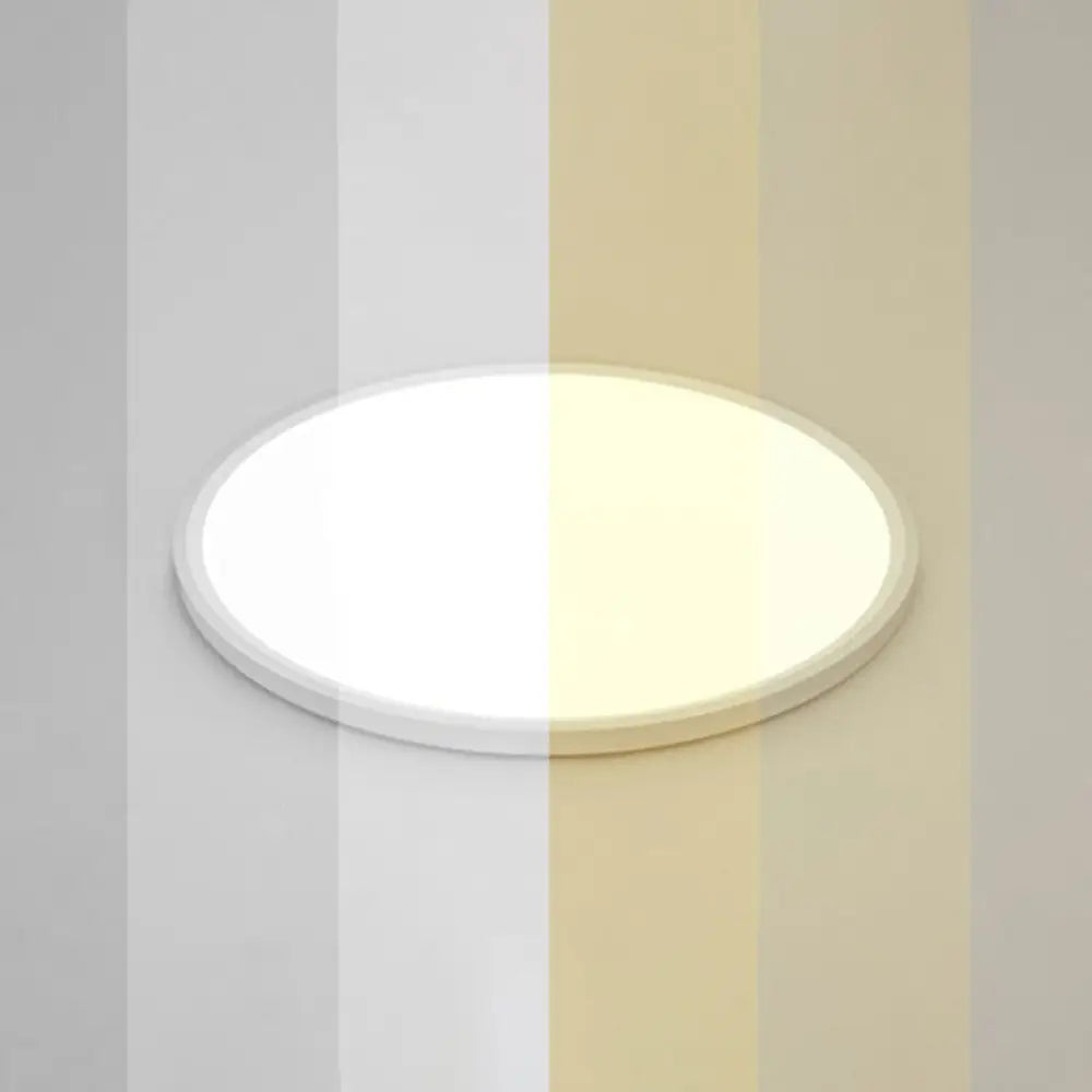 Led Ceiling Mount Fixture - Ultrathin & Simple Acrylic Flushmount Lighting In White / 16’ Remote