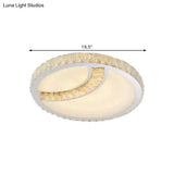 Led Ceiling Mounted Restaurant Light In Chrome - Contemporary Square/Round Design With Beveled