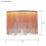 Led Chain Fringe Chandelier - Modern Metal Pendant Light For Living Room