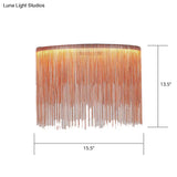 Led Chain Fringe Chandelier - Modern Metal Pendant Light For Living Room