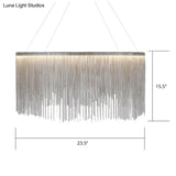 Led Chain Fringe Chandelier - Modern Metal Pendant Light For Living Room