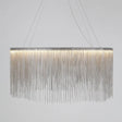 Led Chain Fringe Chandelier - Modern Metal Pendant Light For Living Room Silver / 15.5’