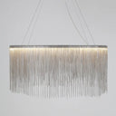 Led Chain Fringe Chandelier - Modern Metal Pendant Light For Living Room Silver / 15.5’