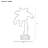 Led Coconut Tree Table Lamp With Simplistic White Night Lighting For Kids Room