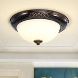 Led Countryside Flush Mount Black Opal Glass Ceiling Fixture Various Sizes Available
