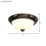 Led Countryside Flush Mount Black Opal Glass Ceiling Fixture Various Sizes Available