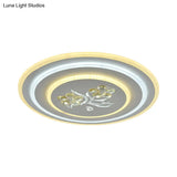 Led Crystal Ceiling Lamp Modern Flush Mount Lighting In White - Round/Square Design