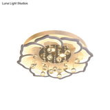 Led Crystal Ceiling Light Fixture - Simple White Flushmount With Acrylic Shade In Warm/White