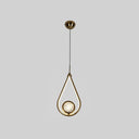 Led Crystal Pendant - Contemporary Style Metal Ceiling Hanging Lamp 1 / Black-Gold