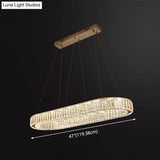 Led Crystal Pendant Light For Restaurant With Stainless Steel Island Design