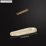 Led Crystal Pendant Light For Restaurant With Stainless Steel Island Design