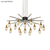 Led Crystal Raindrop Chandelier - Postmodern Burst Design Gold 7/13/16