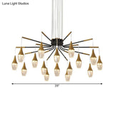 Led Crystal Raindrop Chandelier - Postmodern Burst Design Gold 7/13/16