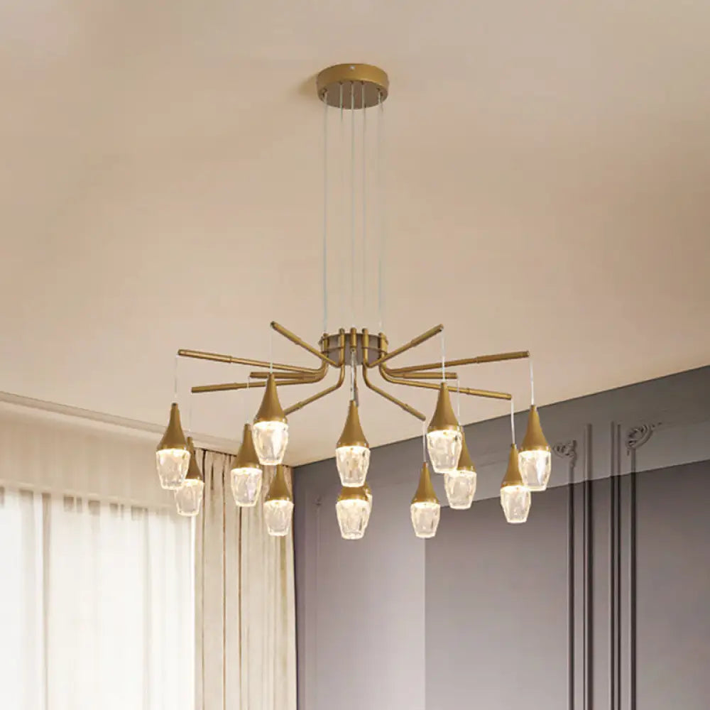 Led Crystal Raindrop Chandelier - Postmodern Burst Design Gold 7/13/16 13 /
