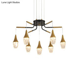 Led Crystal Raindrop Chandelier - Postmodern Burst Design Gold 7/13/16