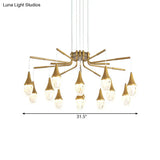 Led Crystal Raindrop Chandelier - Postmodern Burst Design Gold 7/13/16