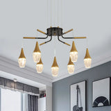 Led Crystal Raindrop Chandelier - Postmodern Burst Design Gold 7/13/16 7 /