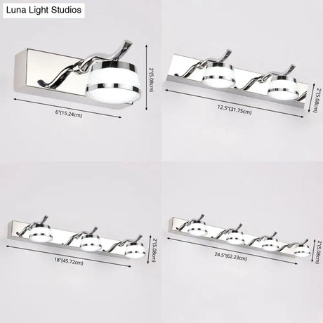 Led Crystal Vanity Mirror Lights - Modern Stainless Steel Bathroom Sconce