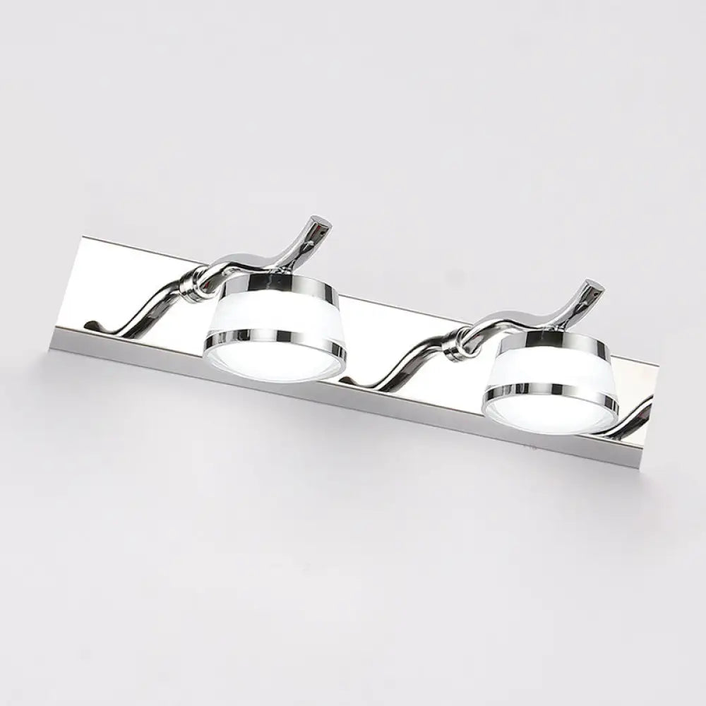 Led Crystal Vanity Mirror Lights - Modern Stainless Steel Bathroom Sconce 2 / Stainless-Steel Warm