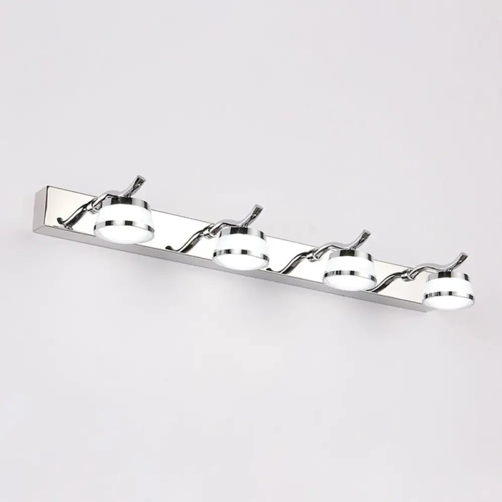 Led Crystal Vanity Mirror Lights - Modern Stainless Steel Bathroom Sconce 4 / Stainless-Steel Warm