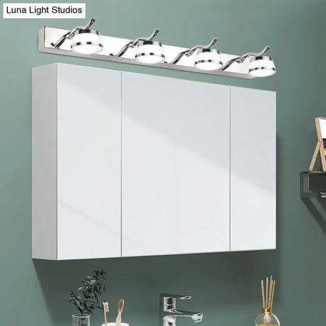 Led Crystal Vanity Mirror Lights - Modern Stainless Steel Bathroom Sconce