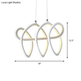 Led Dining Room Ceiling Pendant - Minimalist Acrylic Chandelier With Warm/White Light