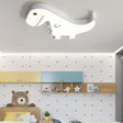 Led Dinosaur Acrylic Flush Mount Light - Cartoon Style Bedroom Ceiling Lighting Warm/White Glow