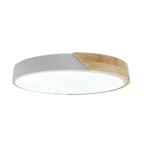Led Discolor Ceiling Lamp Acrylic Wooden Round Multicolor 18W Surface Mounted Lighting Fixtures