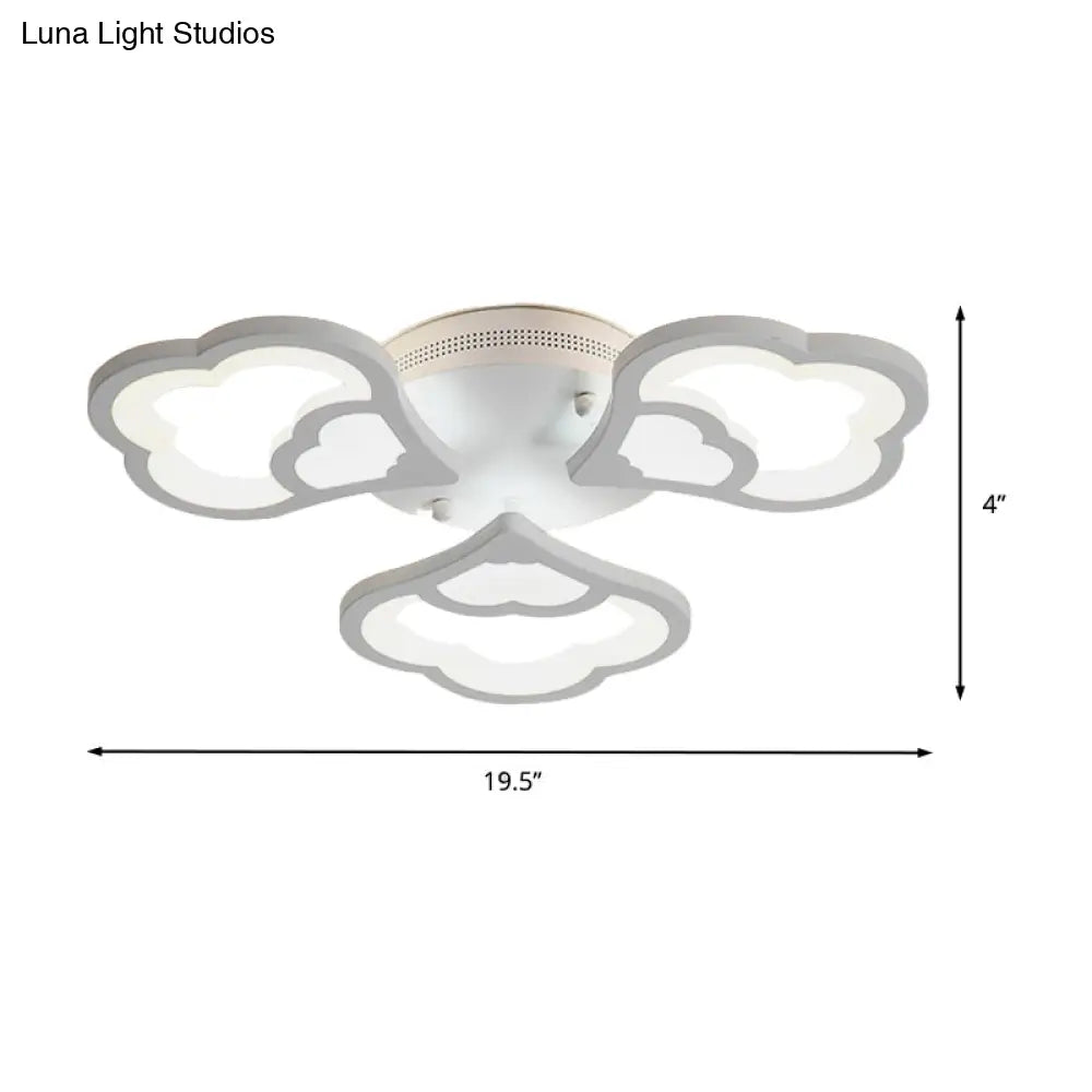 Led Flower Acrylic Ceiling Flush Light - 12 Head White Fixture With Warm/White Perfect For Bedroom