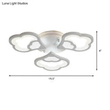 Led Flower Acrylic Ceiling Flush Light - 12 Head White Fixture With Warm/White Perfect For Bedroom