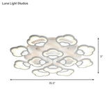 Led Flower Acrylic Ceiling Flush Light - 12 Head White Fixture With Warm/White Perfect For Bedroom