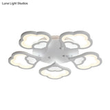 Led Flower Acrylic Ceiling Flush Light - 12 Head White Fixture With Warm/White Perfect For Bedroom