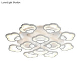 Led Flower Acrylic Ceiling Flush Light - 12 Head White Fixture With Warm/White Perfect For Bedroom